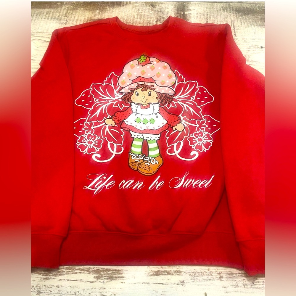 Juniors Strawberry Shortcake Womens Crew Neck Long Sleeve Sweatshirt Small
